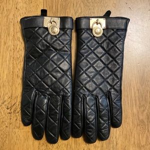 Michael Kors black leather gloves